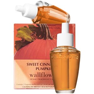 White Barn Candle Company Bath and Body Works Wall Flowers Home Fragrance Refills 2 – Pack 0.8 fl oz Each – Sweet Cinnamon Pumpkin