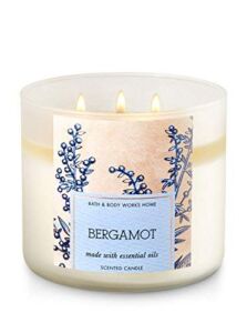 Bath and Body Works Bergamot 3-Wick Candle Made with Grapefruit and Lemon Essential Oils 14.5 Ounce