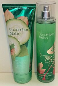 Bath & Body Works Cucumber Melon Body Mist 8 FL Oz,Ultra Shea Body Cream 8 Oz