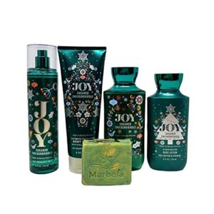 Bath & Body Works JOY SUGARED SNICKERDOODLE Deluxe Gift Set – Body Lotion – Body Cream – Fragrance Mist – Shower Gel – Full Size – Includes a 4 oz Marbela Artisan Bar Soap