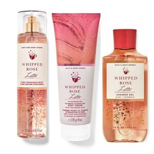 Bath and Body Works Whipped Rose Latte Body Cream Fragrance Mist Shower Gel Gift Set