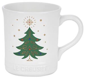 Le Creuset Stoneware Noel Collection: Tree Mug, 14 oz, White w/Applique