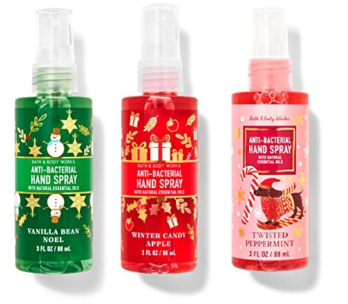 Bath & Body Works Twisted Peppermint, Vanilla Bean Noel, Winter Candy Apple – Value Pack Lot of 3 Hand Spray 3 oz Each | The Storepaperoomates Retail Market - Fast Affordable Shopping