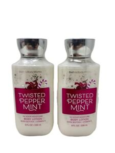 Bath and Body Works 2 Pack Twisted Peppermint Super Smooth Body Lotion 8 Oz (Twisted Peppermint)
