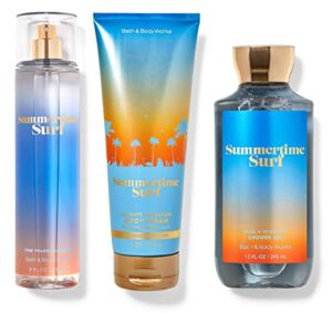 Bath & Body Works SUMMERTIME SURF Trio Gift Set – Fragrance Mist – Body Cream – Shower Gel – Full Size