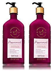 Bath and Body Works 2 Pack Aromatherapy Essential Oil Body Lotion 6.5 Oz. Peppermint