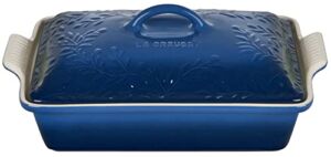 Le Creuset Olive Branch Collection Stoneware Heritage Rectangular Casserole with Embossed Lid, 4 qt, Marseille