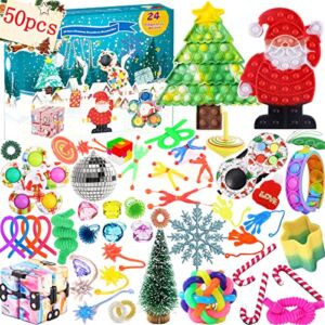 Fidget Advent Calendars 2022 Toy for Kid, 24DAYS Christmas Countdown Calendar Sensory Push Pop-On-It Fidget Packs Surprise Gifts for Party Favor