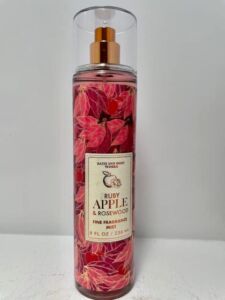 Bath and Body Works Ruby Apple & Rosewood Fine Fragrance Mist 8 Ounce Spray Red Leaf Label