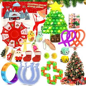 Advent Calendar 2022, Lalucilever 25 Days Christmas Holiday Countdown Advent Calendars, Christmas Pop Fidget Toy Set Gift Box, Surprise Party Toy Gifts for Toddler Kids Teens Girls Age 3-12 Year Old.