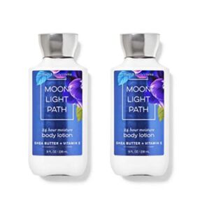 Bath and Body Works Moonlight Path Super Smooth Body Lotion Sets Gift For Women 8 Oz -2 Pack (Moonlight Path)