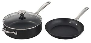 Le Creuset Toughened Nonstick PRO Cookware Set, 3 pc. (10″ Fry Pan, 4.25 qt. Saute Pan with Lid)