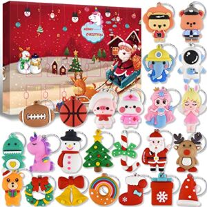 Advent Calendar 2022 Keychain for Kids Animal Toys Cute Anime Countdown Calendar Kawaii Christmas Decoration Hanging Ornaments Stocking Stuffers Gifts for Girls Boys Toddlers