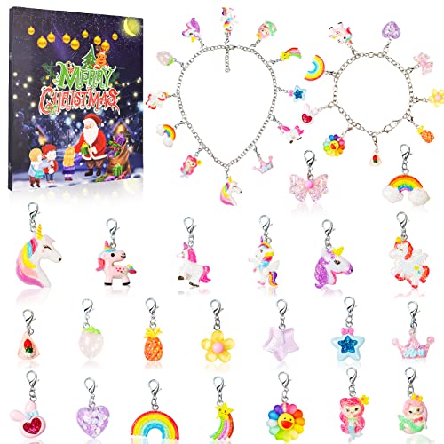 Christmas Advent Calendar 2022 for Girls-24 Days Christmas Countdown Unicorn Advent Calendar Bracelet Necklace DIY Making Kit with Unicorn Mermaid Fruits Charms Xmas Surprise Gift for Girls Kids Teens | The Storepaperoomates Retail Market - Fast Affordable Shopping