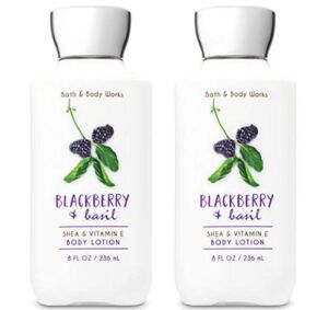 Bath and Body Works Blackberry and Basil Body Lotion 8 Ounce Each Set of 2