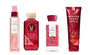 4 Piece Bath & Body Works Holiday Traditions Winter Candy Apple Deluxe Fragrance Gift Set- Fragrance Mist, Body Lotion, Shower Gel & Body Cream (Winter Candy Apple)