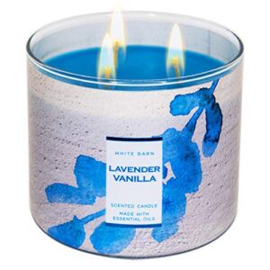 White Barn Bath and Body Works, 3-Wick Candle w/Essential Oils – 14.5 oz – 2021 Spring Scents! (Lavender Vanilla)
