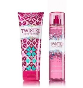Bath & Body Works Twisted Peppermint Gift Set ~ Fragrance Mist & Body Cream Full Size