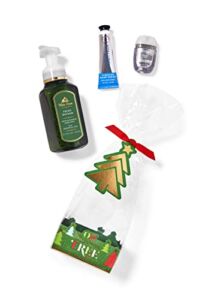 Bath & Body Works OH CHRISTMAS TREE Gift Set – Fresh Balsam Gentle Foaming Hand Soap (8.75 fl oz) – Hyaluronic Acid Hand Cream (1 fl oz) and a Frozen Lake Hand Sanitizer (1 fl oz) all wrapped in cello with a Christmas tree gift tag