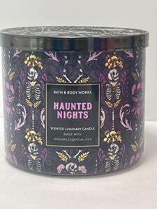 Bath & Body Works, White Barn 3-Wick Candle w/Essential Oils – 14.5 oz – 2021 Halloween! (Haunted Nights)