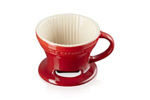 Le Creuset Stoneware Pour Over Coffee Cone, 3.25″, Cerise