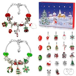 Novernat Advent Calendar 2022 Countdown Calendar 24 Days Christmas Gift Set for Girls Kids Teens Toddler with 22 DIY Charm Beads and 2 Bracelets