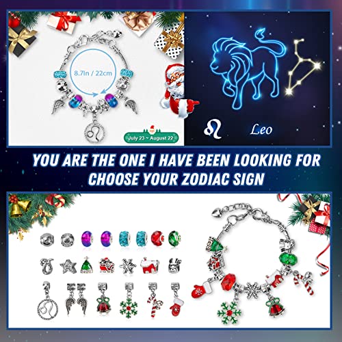 Advent Calendar 2022 Girls Zodiac Constellation Bracelet Making Kit, 24 Days Countdown Christmas Advent Calendar with 2 sets DIY Bracelets, Horoscope Gifts for Girls Teens Adult Age 5-18(Leo) | The Storepaperoomates Retail Market - Fast Affordable Shopping