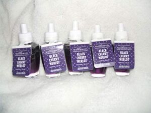 Bath & Body Works Lot of 5 Black Cherry Merlot WallFlower Home Fragrance Refill Bulbs 0.80 Fl Oz Each (Scented)