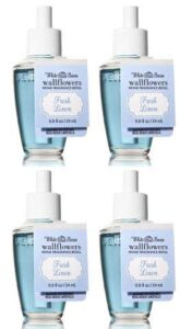 Bath and Body Works Fresh Linen Wallflower Fragrance Refill. 4 Pack 0.8 Oz