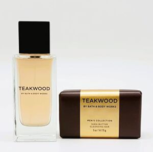 Teakwood – 2- pc Bundle – Cologne – 3.4 fl oz and Shea Butter Cleansing Bar – 5 oz