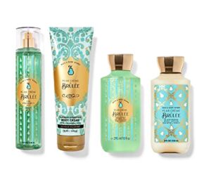 Bath and Body Works Pear Crème Brulee Full Size Set of 4 – Includes Fine Fragrance Mist, Shower Gel, Body Lotion and Body Cream