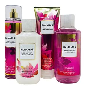 Bath & Body Works BAHAMAS Passionfruit & Banana Flower Deluxe Gift Set – Fine Fragrance Mist – Shower Gel – Ultra Shea Body Cream – Body Lotion