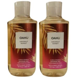 Bath and Body Works Gift Set of 2 – 10 Ounce Shower Gel (Oahu Coconut Sunset)