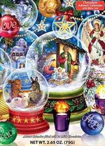 Nativity Snow Globes Chocolate Advent Calendar with Nativity Story (Countdown to Christmas)