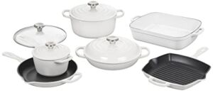 Le Creuset Signature Enameled Cast-Iron Cookware Set, 10-Piece, White