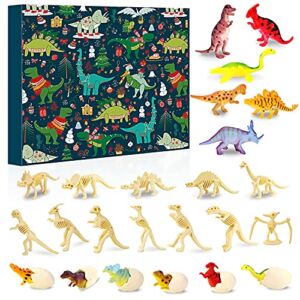 Dinosaur Advent Calendar 2022 for Kids – 24 Days Countdown to Christmas Dinosaur Advent Calendars with 24 Pcs Mini DinosaurToys For Boys Kids