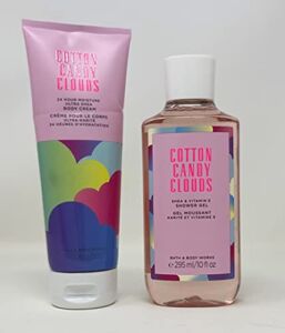 Bath and Body Works Cotton Candy Clouds Set – Shower Gel & Ultra Shea Body Cream – Full Size