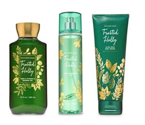Bath and Body Works – Frosted Holly – 3 pc Bundle – Shower Gel, Fine Fragrance Mist and Ultra Shea Body Cream – (Winter 2019)