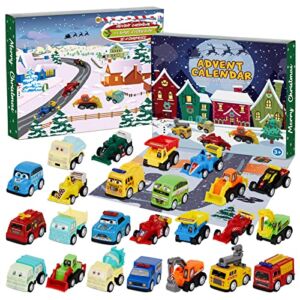 Acekid 2022 Christmas Advent Calendar with 24 Different Vehicles, 24 Days Countdown Calendar with Pull Back Car for Boys Kids Party Favors, Christmas Stocking Stuffers Gift , Classroom Prizes, Xmas Gift