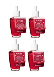 Bath and Body Works 4 Pack Winter Candy Apple Wallflower Fragrance Refill 0.8 Oz