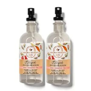 Bath & Body Works Aromatherapy Steeped Invigoration Rose Tangerine Tea Essential Oil Fragrance Set, 5.50 Fl Oz (Pack of 2)