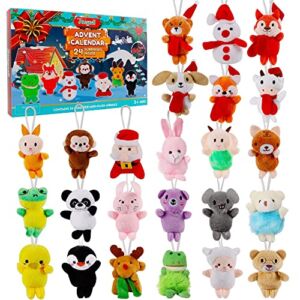 Juegoal Mini Animal Plush Advent Calendar 2022 for Kids, Christmas Countdown Toy Calendars with 24 Different Stuffed Animals, Party Favors Gifts, Stocking Stuffer Toys for All Ages Boys Girls