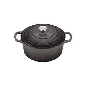 Le Creuset 9 Qt. Signature Round Dutch Oven w/Additional Engraved Personalized Stainless Steel Knob – Oyster