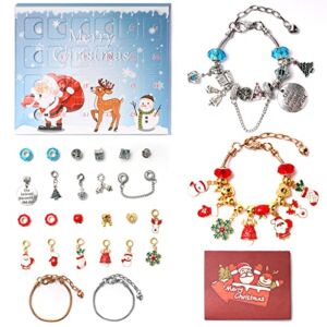 Advent Calendar Christmas Bracelets 2022, Gaausap Xmas Countdown Calendar for Girls 24 Days DIY Jewelry Bracelets for Kids Girls
