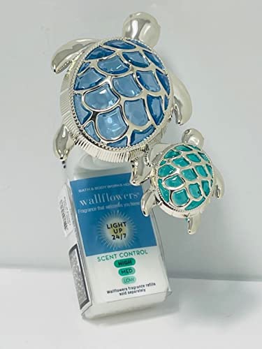 Bath and Body Works Glittery Turtles WallFlower Plug in Light Up Scent Control Silver Blue and Teal | The Storepaperoomates Retail Market - Fast Affordable Shopping