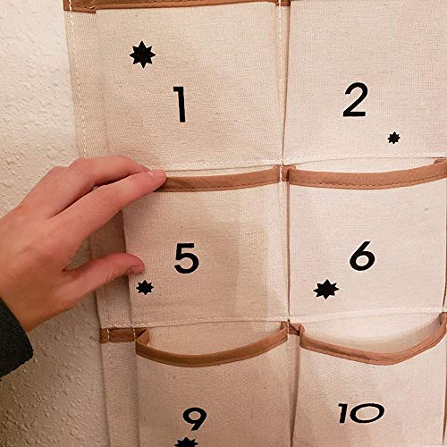 Christmas Advent Calendar with Pockets Wall Hanging Bag for Home Xmas Countdown Decoration (Black) | The Storepaperoomates Retail Market - Fast Affordable Shopping