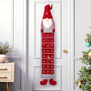 QTDLXFA Christmas Advent Calendar, 2022 24 Days Felt Gnome Wall Countdown to Christmas Calendar, Home Holiday Christmas Decorations