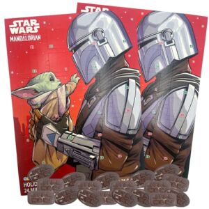 Star Wars The Mandalorian Chocolate Advent Calendar, 2022 Countdown to Christmas 24 Days, Pack of 2