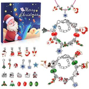 Watifisa Advent Calendar 2022 Girls,Christmas Advent Calendar for Kids Teens DIY Making Kit with 22 DIY Charm Beads ,2 Bracelets and 1 Necklace