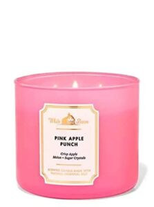 Bath and Body Works, White Barn 3-Wick Candle w/Essential Oils – 14.5 oz – 2021 Core Scents! (Pink Apple Punch)
